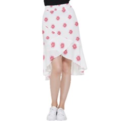 Lips Bubblegum Pattern Frill Hi Low Chiffon Skirt by Littlebird