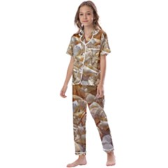 Sea-shells Bg Kids  Satin Short Sleeve Pajamas Set by SomethingForEveryone