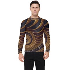 Shell Fractal In Brown Men s Long Sleeve Rash Guard by SomethingForEveryone