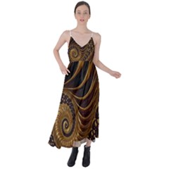 Shell Fractal In Brown Tie Back Maxi Dress by SomethingForEveryone