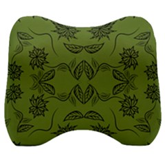 Floral Folk Damask Pattern Fantasy Flowers Floral Geometric Fantasy Velour Head Support Cushion by Eskimos