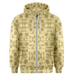 Floral Folk Damask Pattern Fantasy Flowers Floral Geometric Fantasy Men s Zipper Hoodie by Eskimos