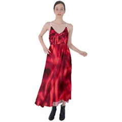 Cadmium Red Abstract Stars Tie Back Maxi Dress by DimitriosArt