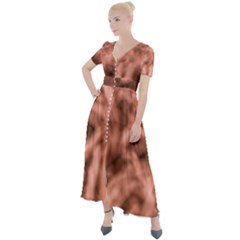 Rose Abstract Stars Button Up Short Sleeve Maxi Dress by DimitriosArt