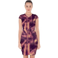 Topaz  Abstract Stars Capsleeve Drawstring Dress  by DimitriosArt