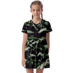 Green  Waves Abstract Series No5 Kids  Asymmetric Collar Dress by DimitriosArt