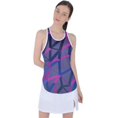 3d Lovely Geo Lines Racer Back Mesh Tank Top by Uniqued