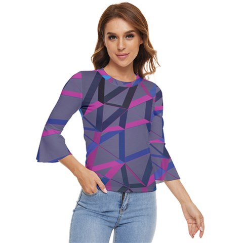 3d Lovely Geo Lines Bell Sleeve Top by Uniqued