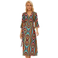 Digital Illusion Midsummer Wrap Dress by Sparkle