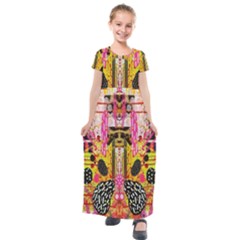 Digital Illusion Kids  Short Sleeve Maxi Dress by Sparkle