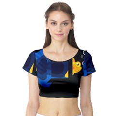 Digital Illusion Short Sleeve Crop Top by Sparkle