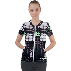 Digital Illusion Short Sleeve Zip Up Jacket by Sparkle