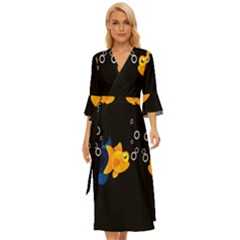 Digital Illusion Midsummer Wrap Dress by Sparkle