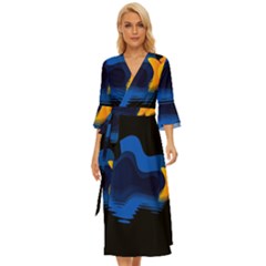 Digital Illusion Midsummer Wrap Dress by Sparkle