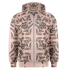 Floral Folk Damask Pattern  Men s Zipper Hoodie by Eskimos