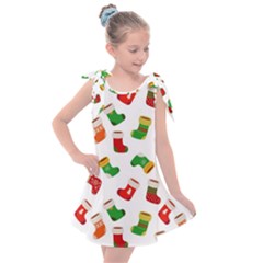 New Year s Multicolored Socks Kids  Tie Up Tunic Dress by SychEva