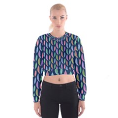 Colorful Feathers Cropped Sweatshirt by SychEva