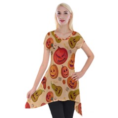 Pumpkin Muzzles Short Sleeve Side Drop Tunic by SychEva