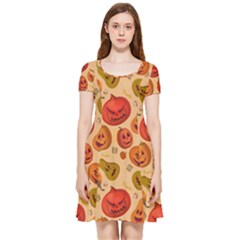 Pumpkin Muzzles Inside Out Cap Sleeve Dress by SychEva