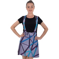 3d Lovely Geo Lines 2 Velvet Suspender Skater Skirt by Uniqued