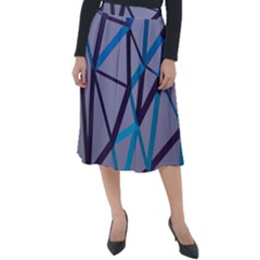 3d Lovely Geo Lines 2 Classic Velour Midi Skirt  by Uniqued