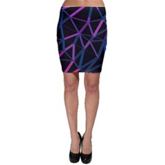 3d Lovely Geo Lines  V Bodycon Skirt by Uniqued