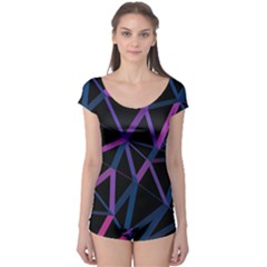 3d Lovely Geo Lines  V Boyleg Leotard  by Uniqued