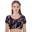 3d Lovely Geo Lines Iii Velvet Short Sleeve Crop Top  View1