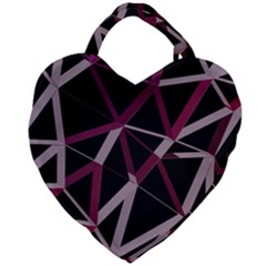 3d Lovely Geo Lines Iii Giant Heart Shaped Tote by Uniqued