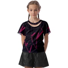 3d Lovely Geo Lines Viii Kids  Front Cut Tee by Uniqued