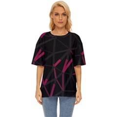 3d Lovely Geo Lines Viii Oversized Basic Tee by Uniqued