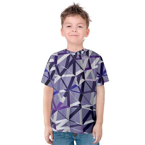 3d Lovely Geo Lines Ix Kids  Cotton Tee by Uniqued