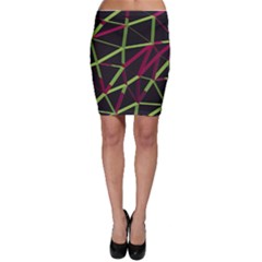 3d Lovely Geo Lines X Bodycon Skirt by Uniqued