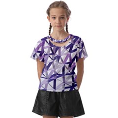 3d Lovely Geo Lines X Kids  Front Cut Tee by Uniqued