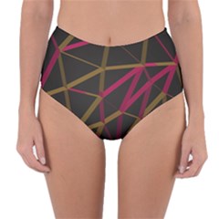 3d Lovely Geo Lines Xi Reversible High-waist Bikini Bottoms by Uniqued