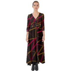 3d Lovely Geo Lines Xi Button Up Boho Maxi Dress by Uniqued