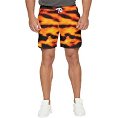 Orange Waves Abstract Series No2 Men s Runner Shorts by DimitriosArt