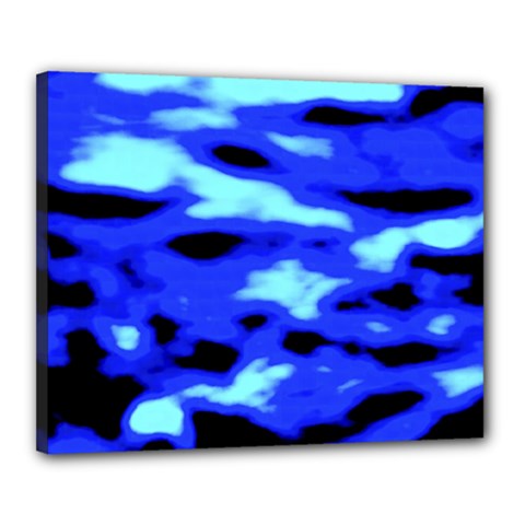 Blue Waves Abstract Series No11 Canvas 20  X 16  (stretched) by DimitriosArt