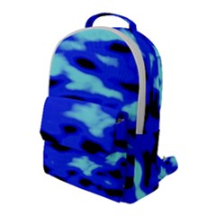 Blue Waves Abstract Series No11 Flap Pocket Backpack (large) by DimitriosArt