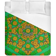 Stars Of Decorative Colorful And Peaceful  Flowers Duvet Cover (california King Size) by pepitasart