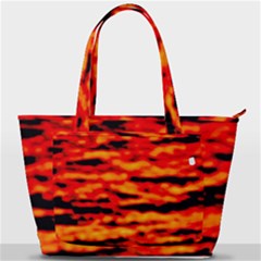 Red  Waves Abstract Series No17 Back Pocket Shoulder Bag  by DimitriosArt