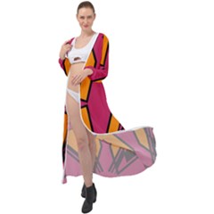 Abstract Geometric Design    Maxi Chiffon Beach Wrap by Eskimos