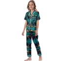 Abstract geometric design    Kids  Satin Short Sleeve Pajamas Set View1