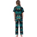 Abstract geometric design    Kids  Satin Short Sleeve Pajamas Set View2