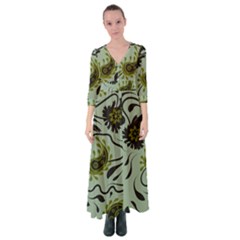 Floral Pattern Paisley Style Paisley Print   Button Up Maxi Dress by Eskimos