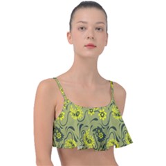 Floral Pattern Paisley Style Paisley Print   Frill Bikini Top by Eskimos