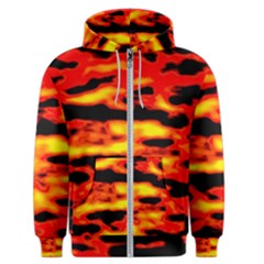 Red  Waves Abstract Series No17 Men s Zipper Hoodie by DimitriosArt