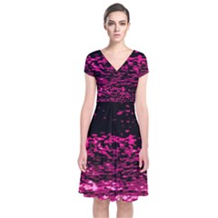 Rose Waves Flow Series 1 Short Sleeve Front Wrap Dress by DimitriosArt