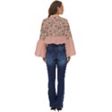 Flower peach blossom Boho Long Bell Sleeve Top View4