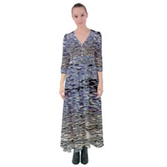 Silver Waves Flow Series 1 Button Up Maxi Dress by DimitriosArt